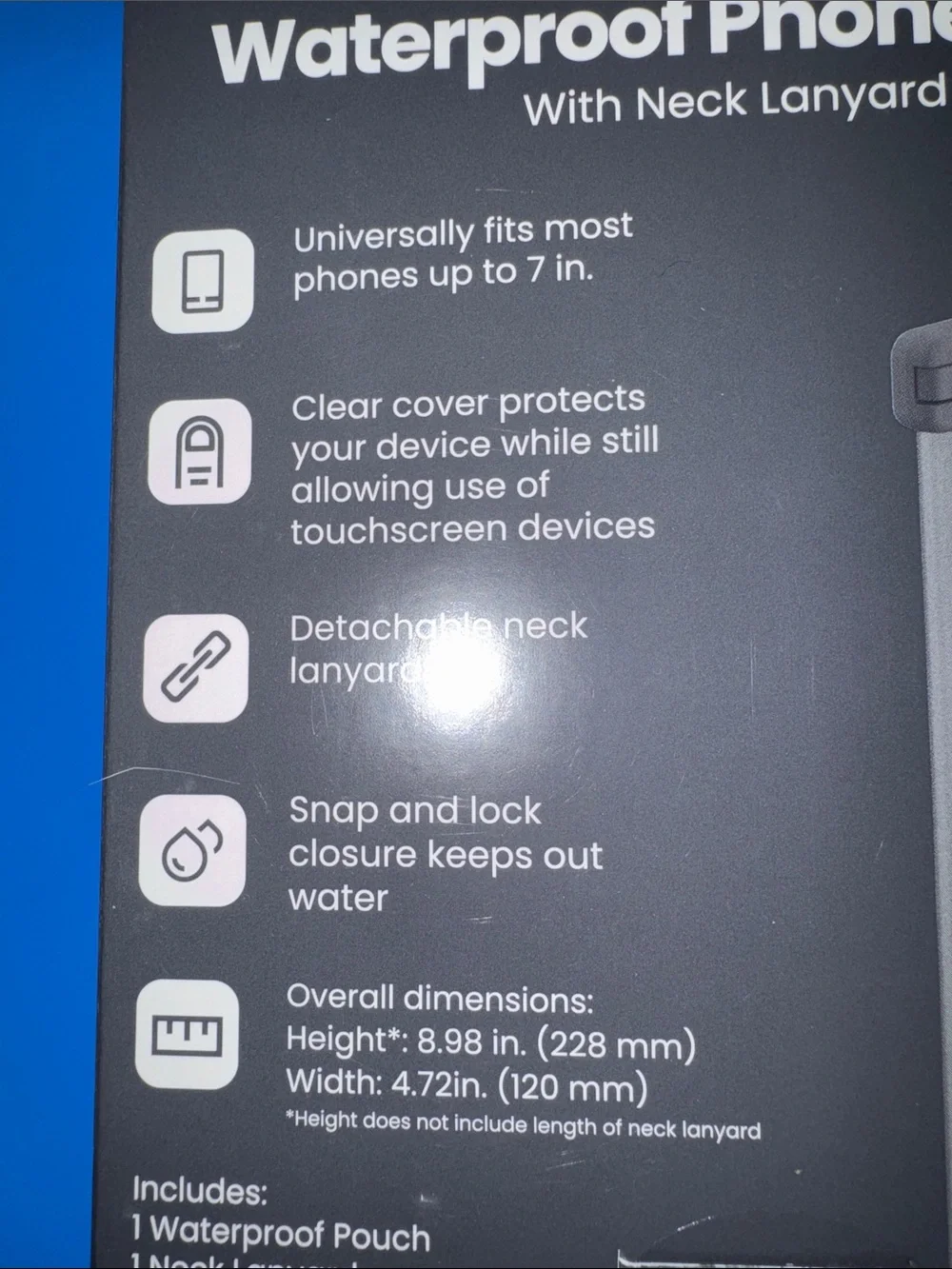 Waterproof Phone Pouch with Neck Lanyard